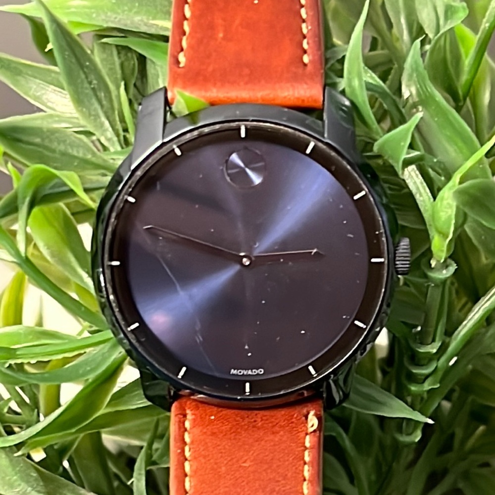 Movado Bold leather watch